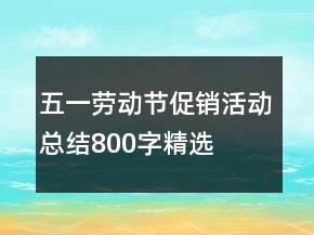 五一勞動節(jié)促銷活動總結(jié)800字精選