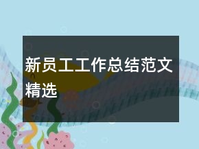 新員工工作總結范文精選