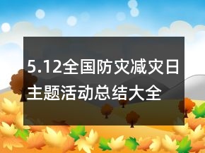 5.12全國(guó)防災(zāi)減災(zāi)日主題活動(dòng)總結(jié)大全