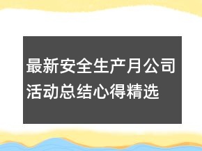 最新安全生產(chǎn)月公司活動總結(jié)心得精選匯總