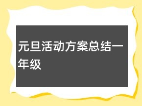 元旦活動方案總結(jié)一年級