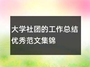 大學社團的工作總結(jié)優(yōu)秀范文集錦