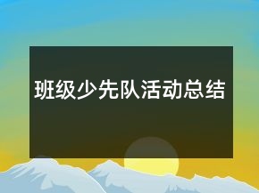 班級少先隊(duì)活動總結(jié)