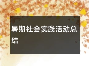 暑期社會實踐活動總結(jié)