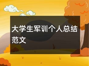 大學(xué)生軍訓(xùn)個(gè)人總結(jié)范文