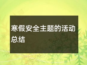 寒假安全主題的活動總結(jié)