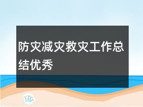 防災減災救災工作總結優(yōu)秀