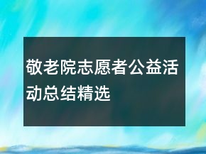 敬老院志愿者公益活動總結(jié)精選