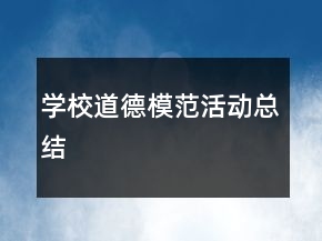 學校道德模范活動總結