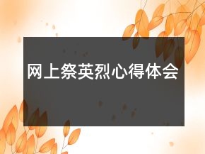 網上祭英烈心得體會