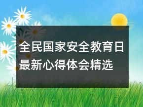 全民國家安全教育日最新心得體會(huì)精選