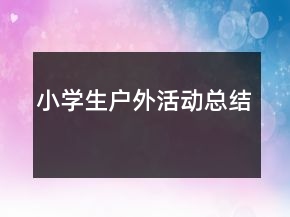 小學生戶外活動總結(jié)