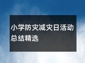 小學防災減災日活動總結(jié)精選