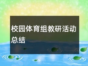 校園體育組教研活動(dòng)總結(jié)