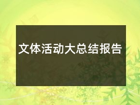 文體活動(dòng)大總結(jié)報(bào)告