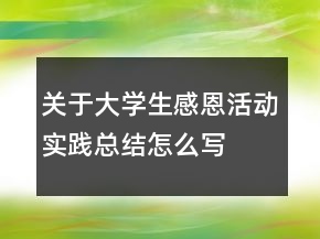 關(guān)于大學(xué)生感恩活動實踐總結(jié)怎么寫