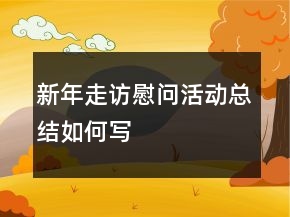 新年走訪慰問活動(dòng)總結(jié)如何寫