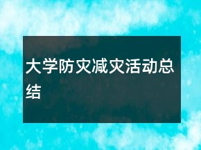 大學防災(zāi)減災(zāi)活動總結(jié)