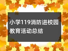 小學(xué)119消防進(jìn)校園教育活動(dòng)總結(jié)