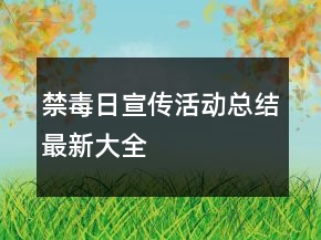 禁毒日宣傳活動(dòng)總結(jié)最新大全