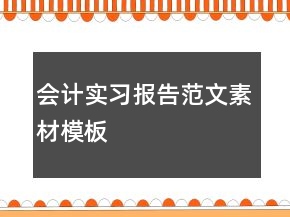 會計實習(xí)報告范文素材模板
