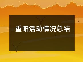 重陽活動情況總結(jié)