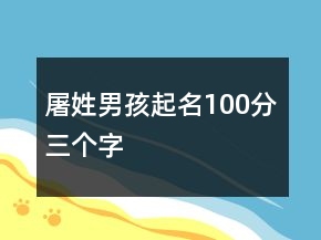 屠姓男孩起名100分三個(gè)字