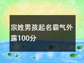 宗姓男孩起名霸氣外露100分