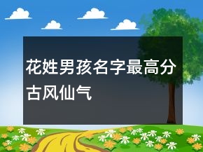 花姓男孩名字最高分古風(fēng)仙氣