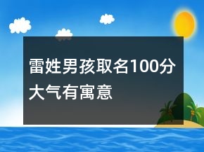 雷姓男孩取名100分大氣有寓意