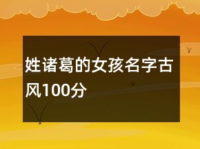 姓諸葛的女孩名字古風(fēng)100分