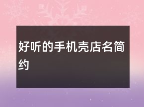 好聽的手機(jī)殼店名簡約