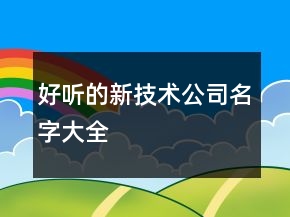 好聽的新技術(shù)公司名字大全