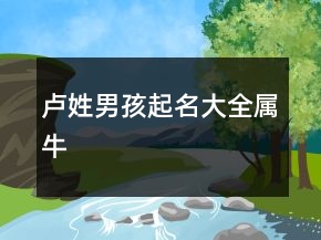盧姓男孩起名大全屬牛