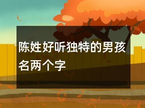 陳姓好聽獨特的男孩名兩個字