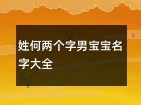 姓何兩個字男寶寶名字大全