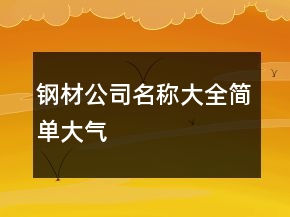 鋼材公司名稱大全簡(jiǎn)單大氣