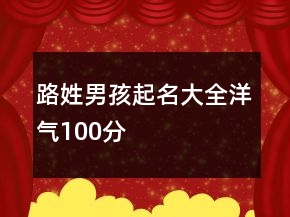 路姓男孩起名大全洋氣100分