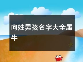 向姓男孩名字大全屬牛