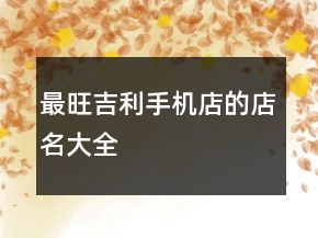 最旺吉利手機(jī)店的店名大全
