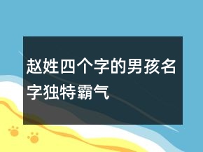 趙姓四個字的男孩名字獨特霸氣