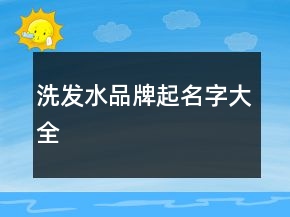 洗發(fā)水品牌起名字大全