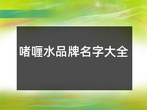 啫喱水品牌名字大全