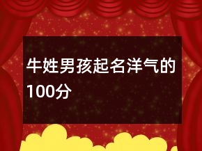 牛姓男孩起名洋氣的100分
