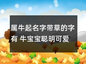 屬牛起名字帶草的字有 牛寶寶聰明可愛取名