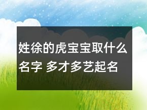 姓徐的虎寶寶取什么名字 多才多藝起名法
