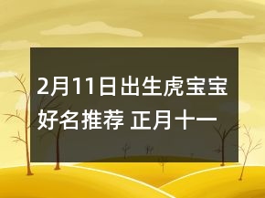 2月11日出生虎寶寶好名推薦 正月十一取名合集