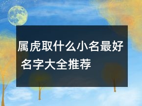 屬虎取什么小名最好 名字大全推薦