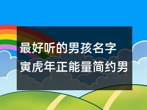 最好聽的男孩名字 寅虎年正能量簡約男嬰名字