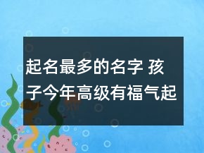 起名最多的名字 孩子今年高級有福氣起名推薦